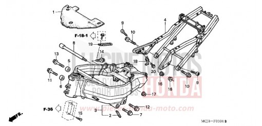 CARROSSERIE DE CHASSIS (CBR900RR2,3) CBR900RR2 de 2002